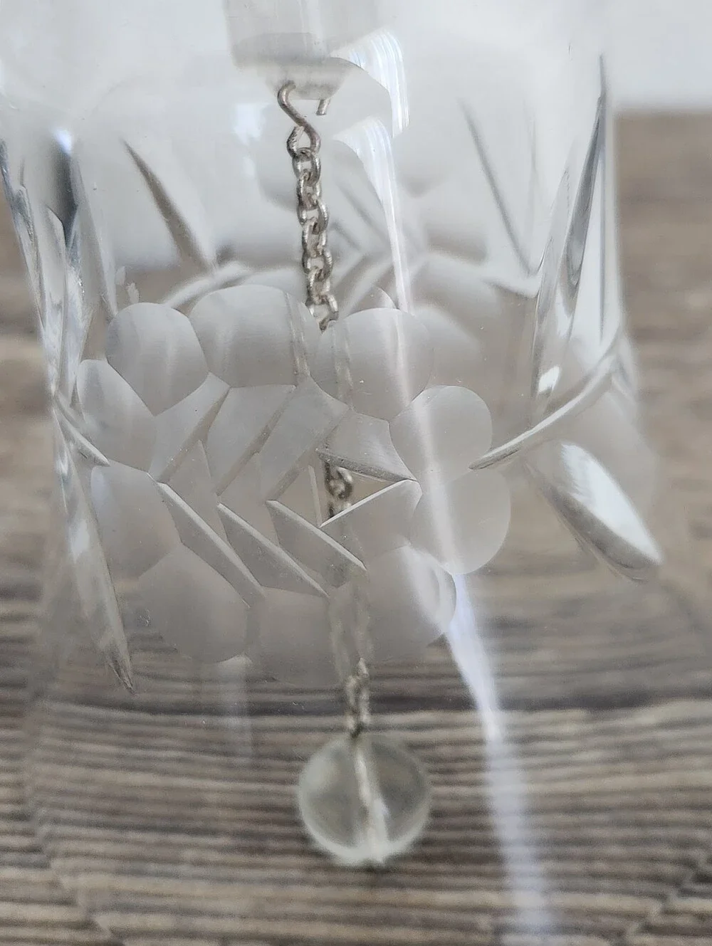 Cear Glass Cut Crystal Hand Bell -